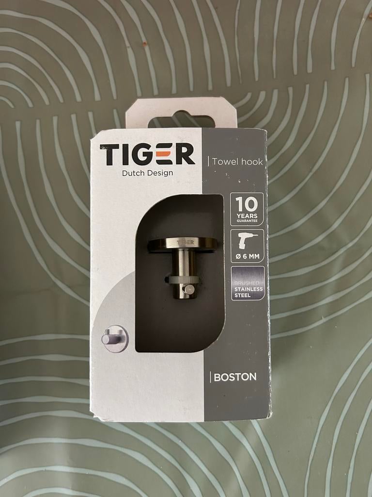 Haak Boston Klein RVS Geborsteld Tiger - Nieuw in doos, Ophalen, Nieuw, Grijs, Overige typen