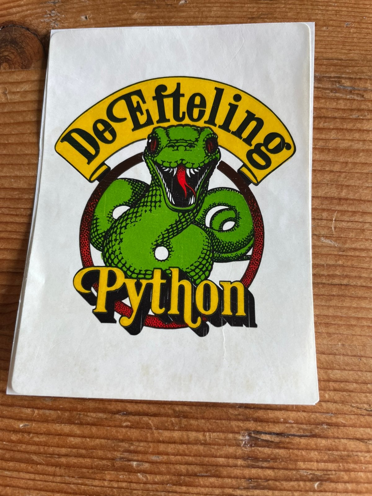 Efteling parkeersticker, sticker Python 1981, Verzamelen, Ophalen of Verzenden, Zo goed als nieuw, Overige typen