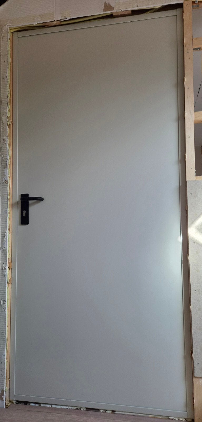 Ninz Stalen brandwerende Loopdeur RAL 9002 - 2115 x 1000mm, Ophalen, Metaal, 80 tot 100 cm, 200 tot 215 cm