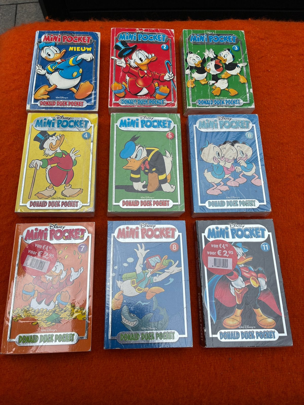 Donald Duck mini pockets 9 stuks, Meerdere comics, Ophalen of Verzenden, Gelezen, Europa