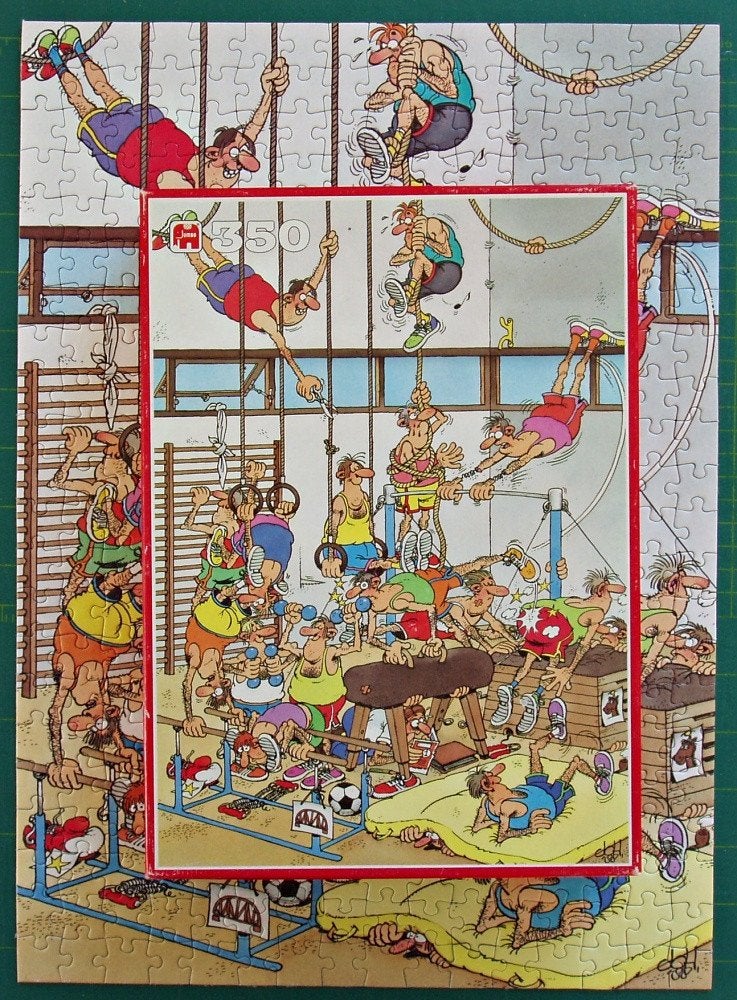 Jan van Haasteren Puzzel - 350 Stukjes - In de Gymzaal, Hobby en Vrije tijd, Denksport en Puzzels, Verzenden, Minder dan 500 stukjes