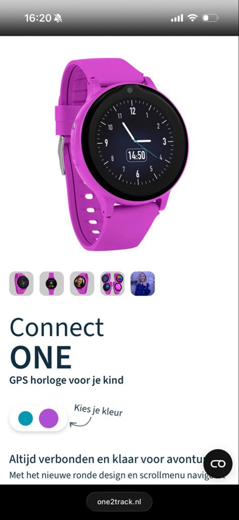 One2Track connect one horloge, Ophalen of Verzenden, Zo goed als nieuw, Paars, Jongen of Meisje