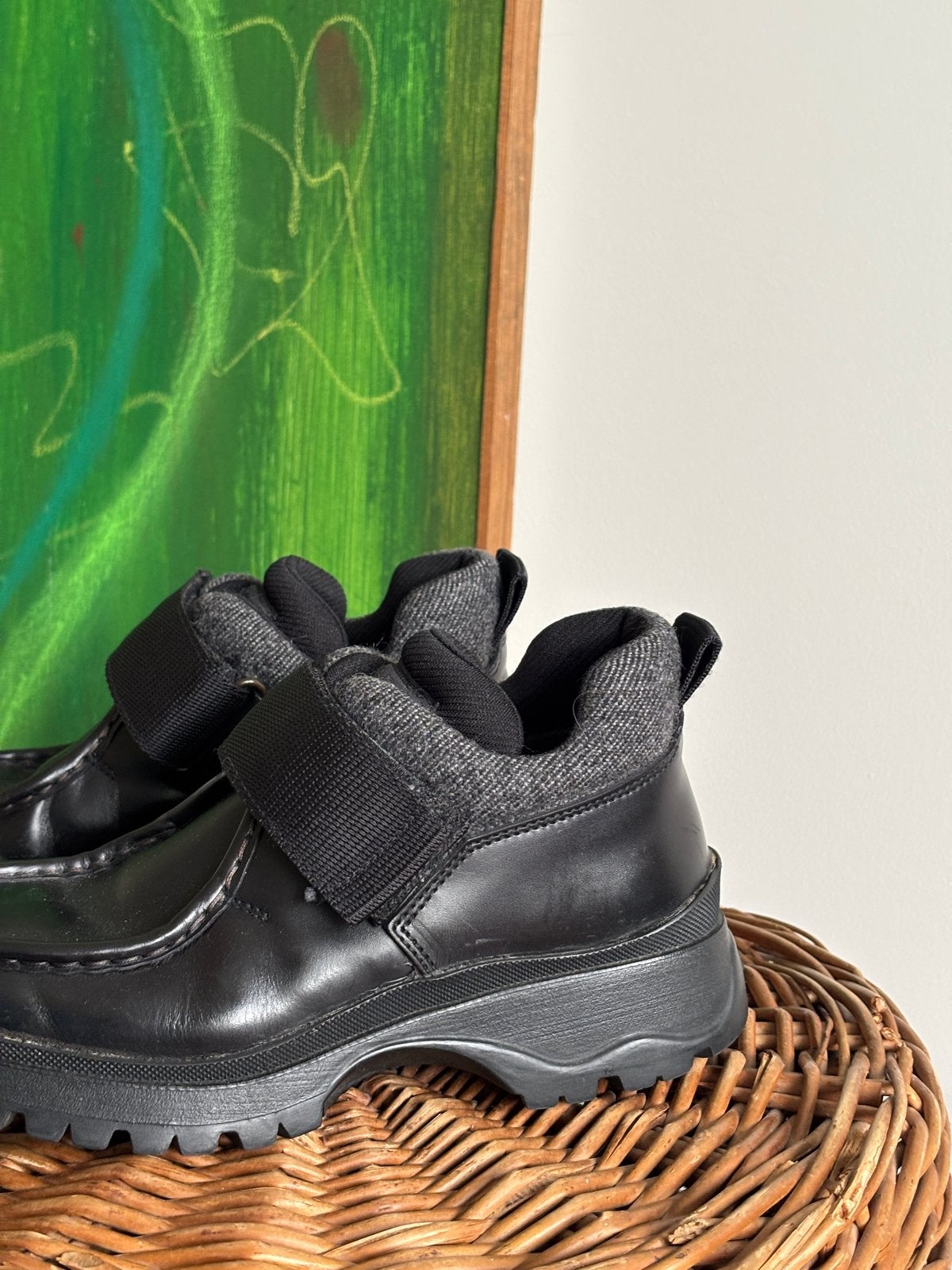 Prada x Vibram Vintage Leren Schoenen - Maat 36, Ophalen of Verzenden, Gedragen, Zwart, Overige typen