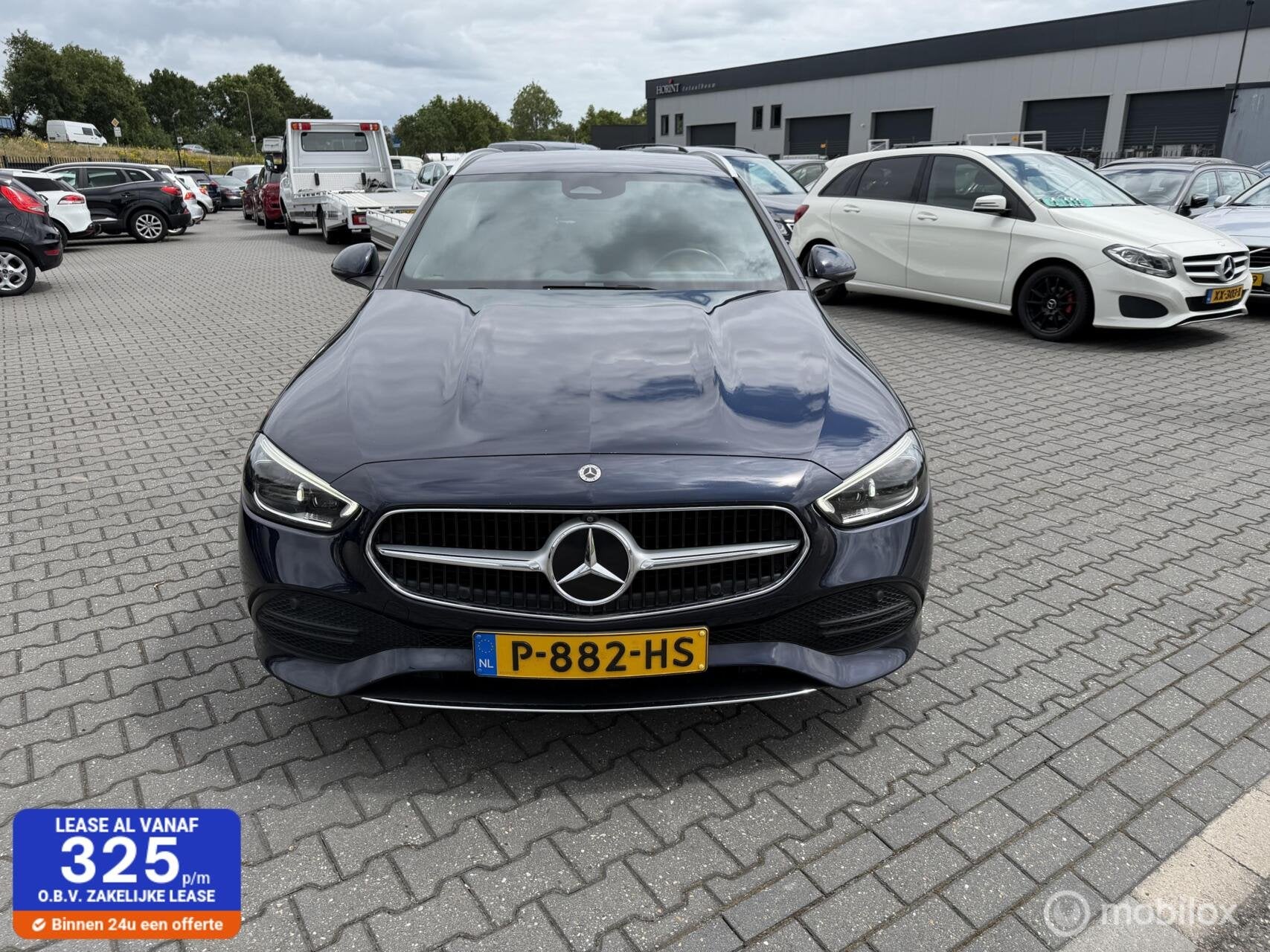 Mercedes C-klasse Estate 180 AMG Line btw auto, Auto's, Automaat, Euro 6, Blauw, 170 pk
