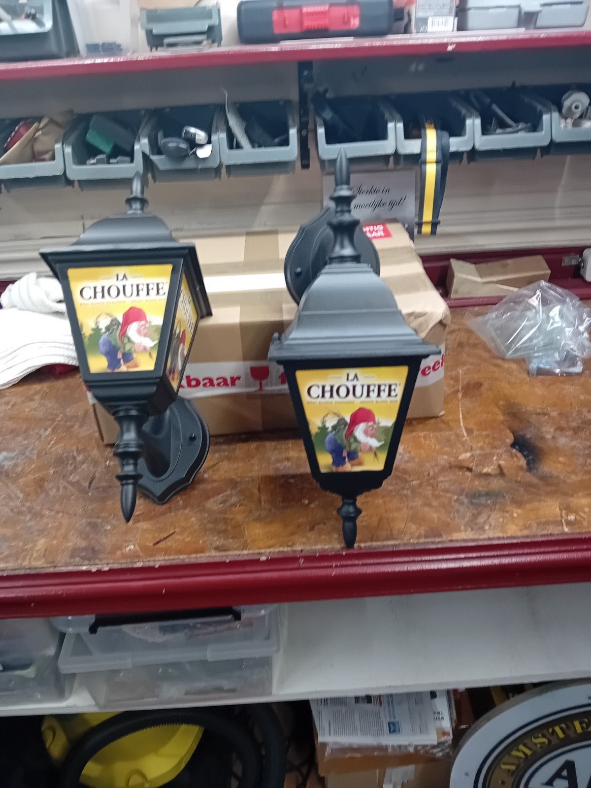 Leuke La Chouffe bier lantaarn, Ophalen of Verzenden, Zo goed als nieuw, Overige merken