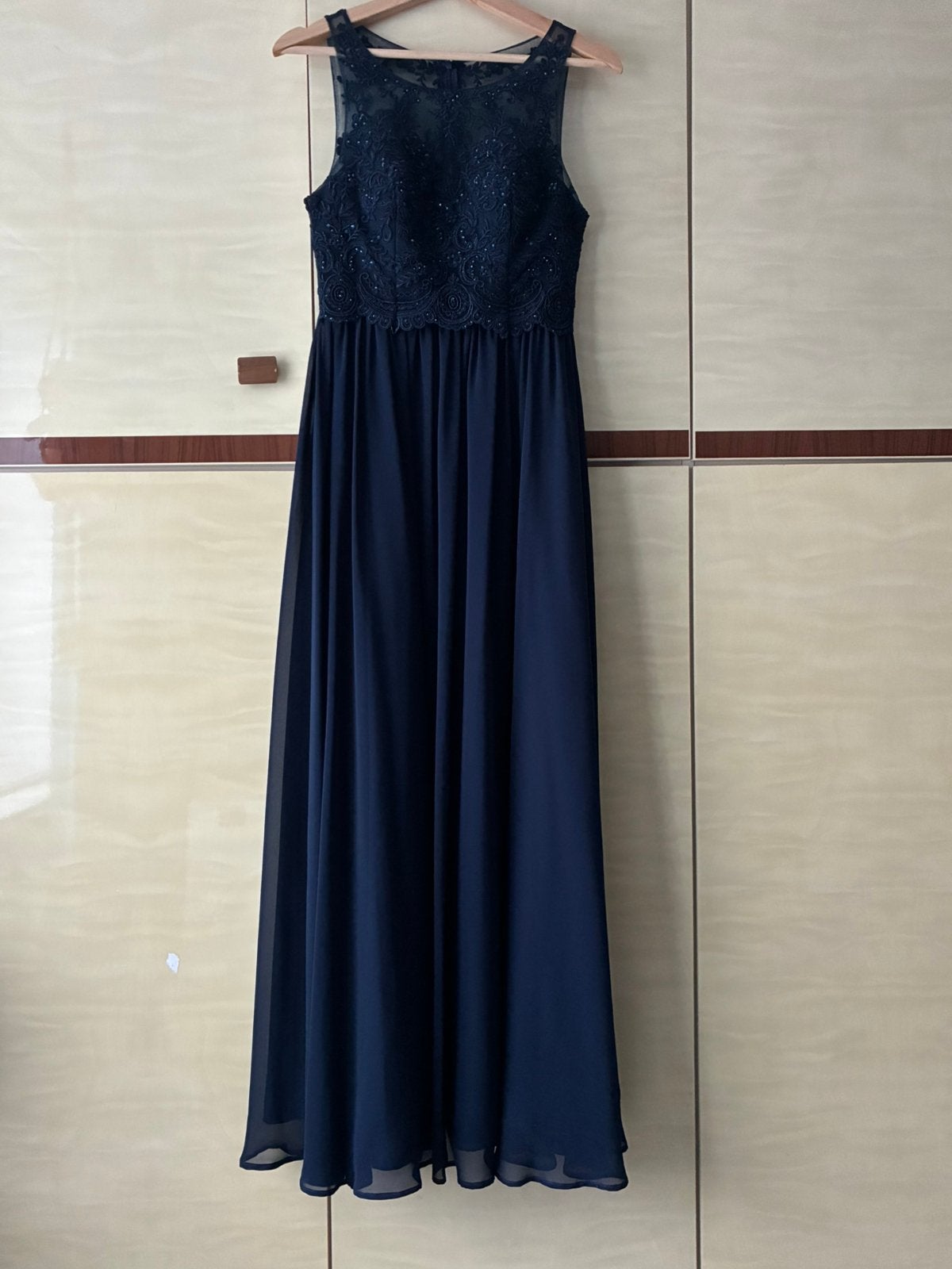 Donkerblauw ( marine ) galajurk/ avondjurk maat xs/s, Galajurk, Blauw, Ophalen of Verzenden, Zo goed als nieuw