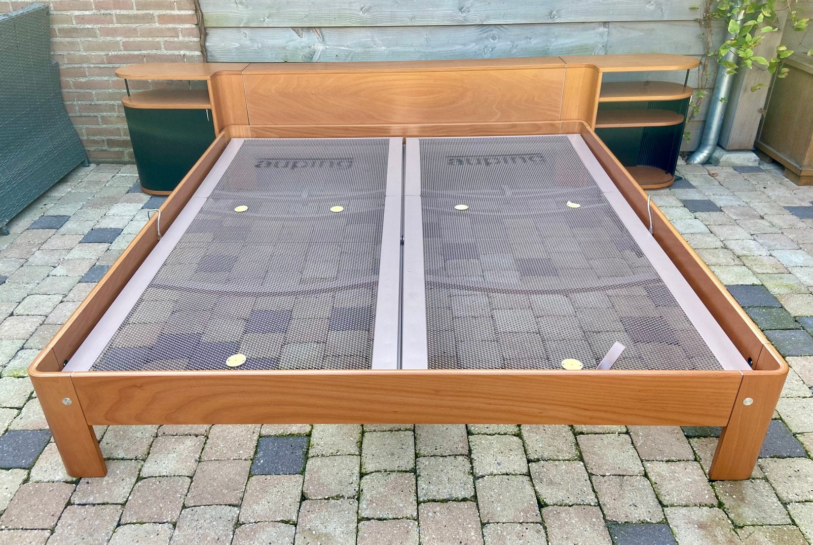 Auping Auronde 1000 kersen 180x200 achterwand verstelbaar, Huis en Inrichting, Ophalen, Verstelbaar, Bruin, Tweepersoons