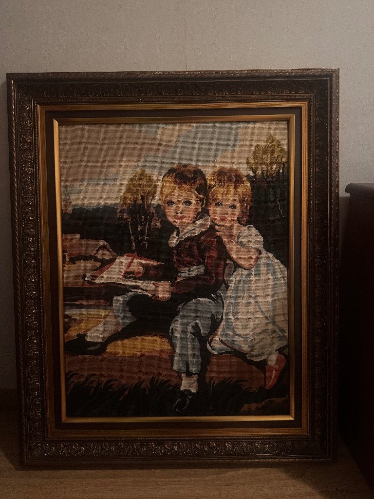 Geborduurd schilderij, Ophalen, Overige technieken, Portret of Personen