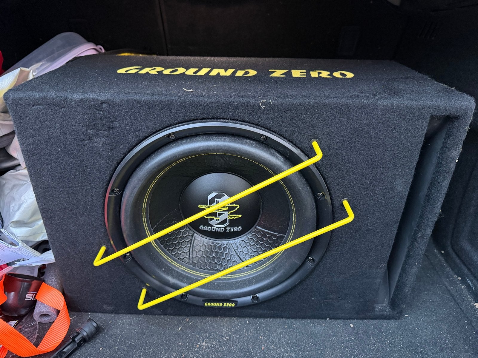 Ground Zero Subwoofer 1000 met GT1100/X1D Versterker, Auto diversen, Ophalen, Zo goed als nieuw