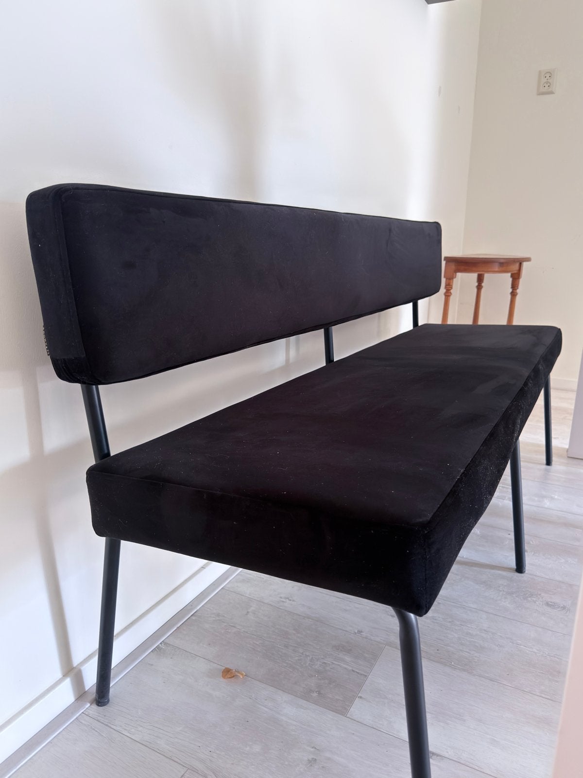 Zwarte velvet eetkamerbank Espen van Bronx71, Ophalen, Gebruikt, Minder dan 75 cm, 150 tot 200 cm