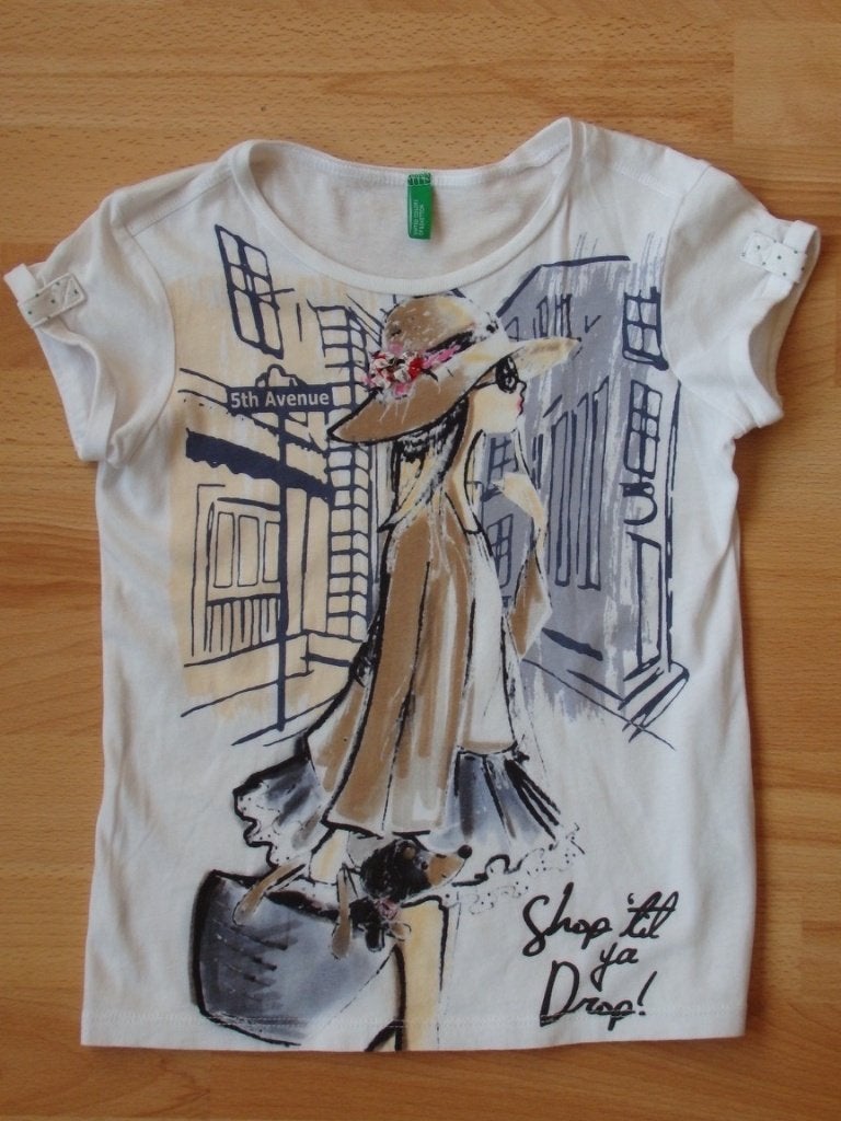 Leuk t-shirt van Benetton maat 120 cm, Kinderen en Baby's, Ophalen, Meisje, Zo goed als nieuw, Shirt of Longsleeve