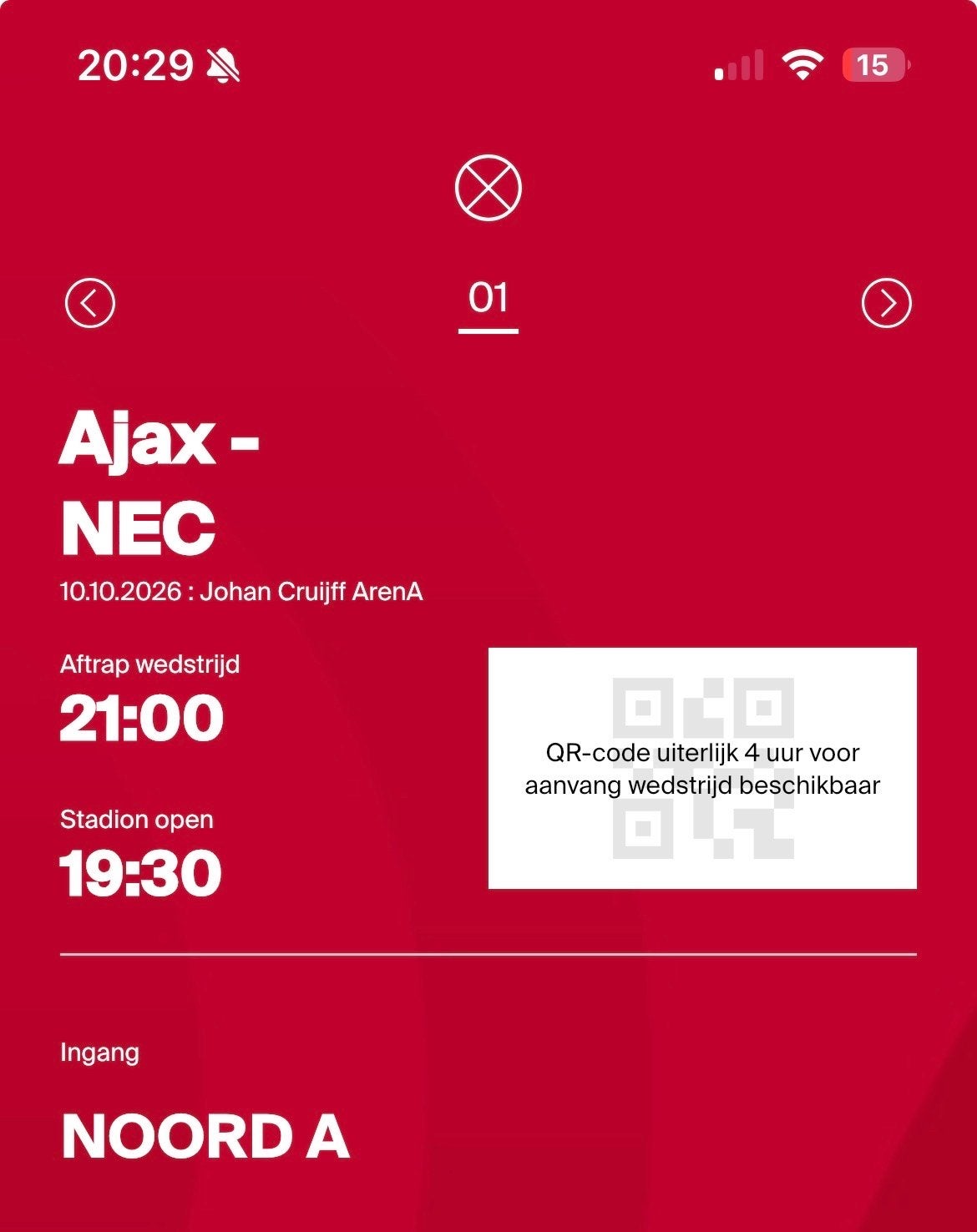 Ajax-NEC vak 419, Tickets en Kaartjes