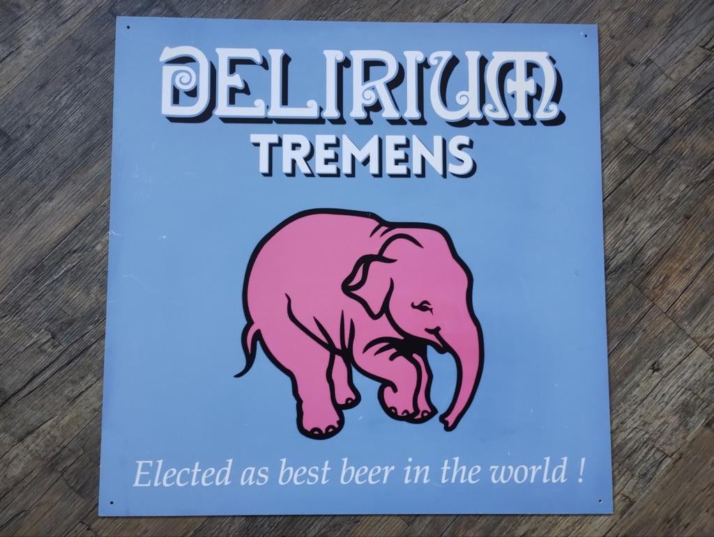 Delerium Tremens bier reclamebord, Ophalen of Verzenden, Zo goed als nieuw, Reclamebord, Plaat of Schild, Overige merken
