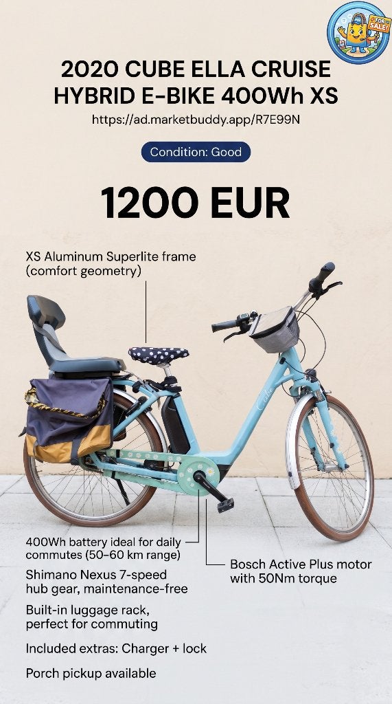 Dames Cube E-bike met accessoires, Fietsen en Brommers, Elektrische fietsen, Ophalen, Gebruikt, Minder dan 47 cm, Cube