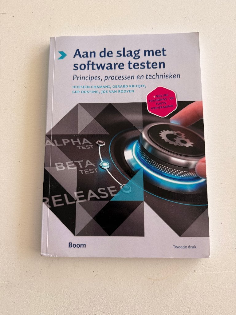 Aan de slag met software testen - Tweede druk, Software, Ophalen of Verzenden, Zo goed als nieuw, Hossein Chamani, Gerard Kruijff, Ger Oosting, Jos van Rooyen