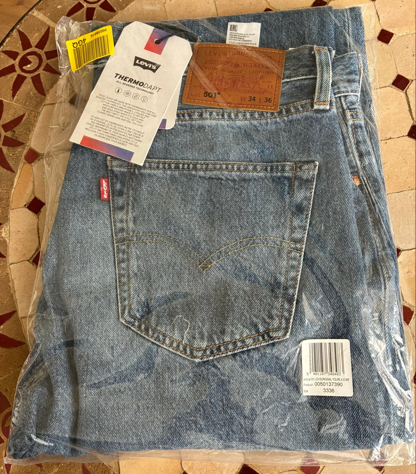 Levi's 501 Original Thermadapt Jeans W34 L36 - Nieuw, Ophalen of Verzenden, Nieuw, Blauw, W33 - W34 (confectie 48/50)