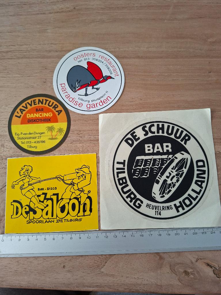 Stickers Tilburg café restaurant bar disco, Verzamelen, Ophalen of Verzenden, Zo goed als nieuw, Overige typen