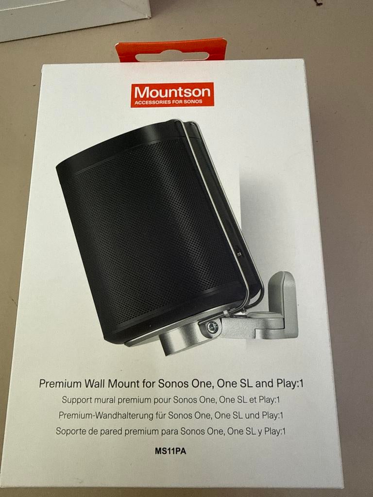 Mountson Premium Muurbeugel voor Sonos One, One SL, Play:1, Ophalen of Verzenden, Nieuw