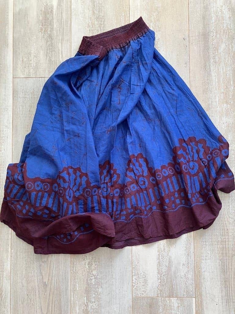 Handgemaakte katoenen rok uit Sri Lanka, Blauw, Ophalen of Verzenden, Zo goed als nieuw, Knielengte