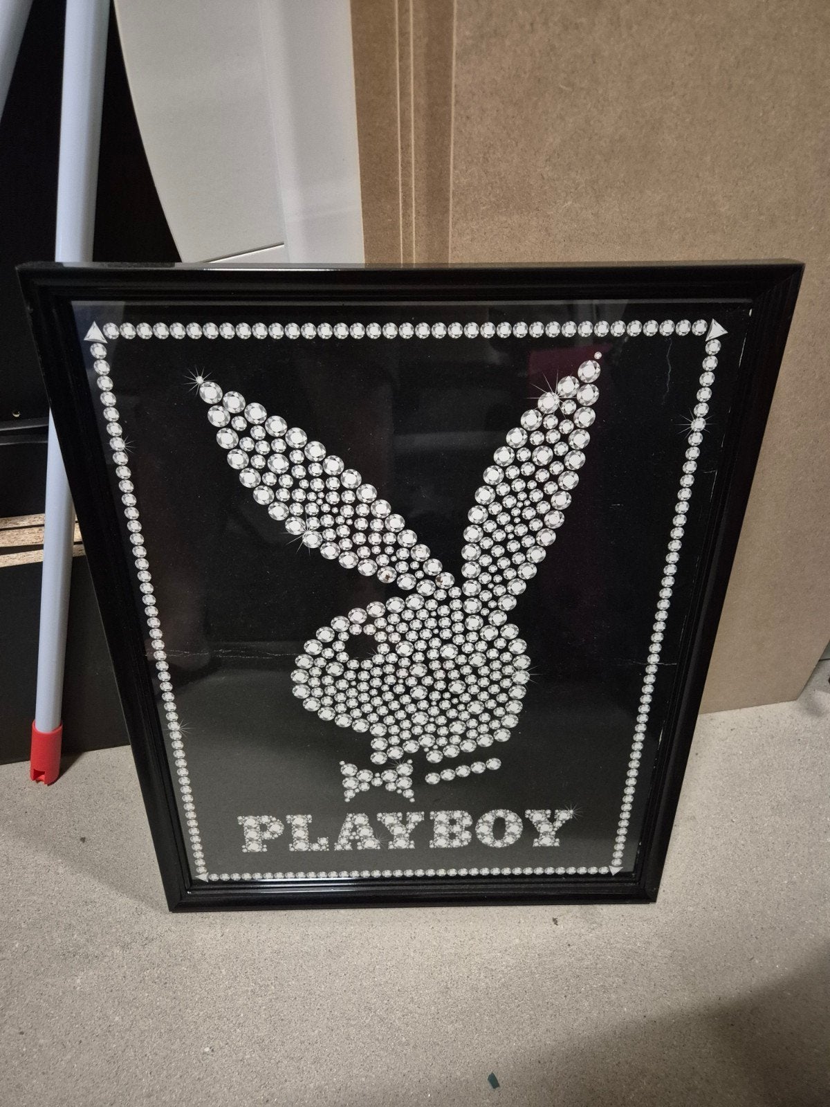 Playboy poster met strass steentjes, Ophalen, 50 – 75, Zo goed als nieuw, Foto of Poster