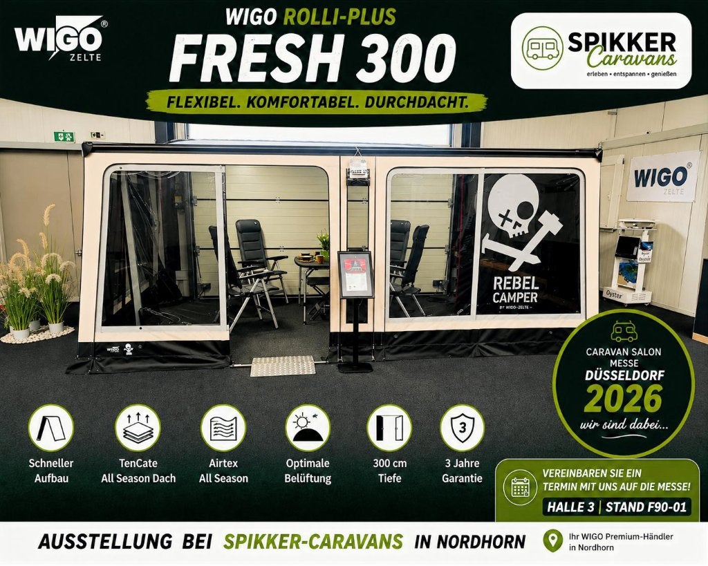 Caravan Salon Düsseldorf 2026 met WIGO..wij zijn erbij!, Hobby, Bedrijf, Meer dan 6, Luifel