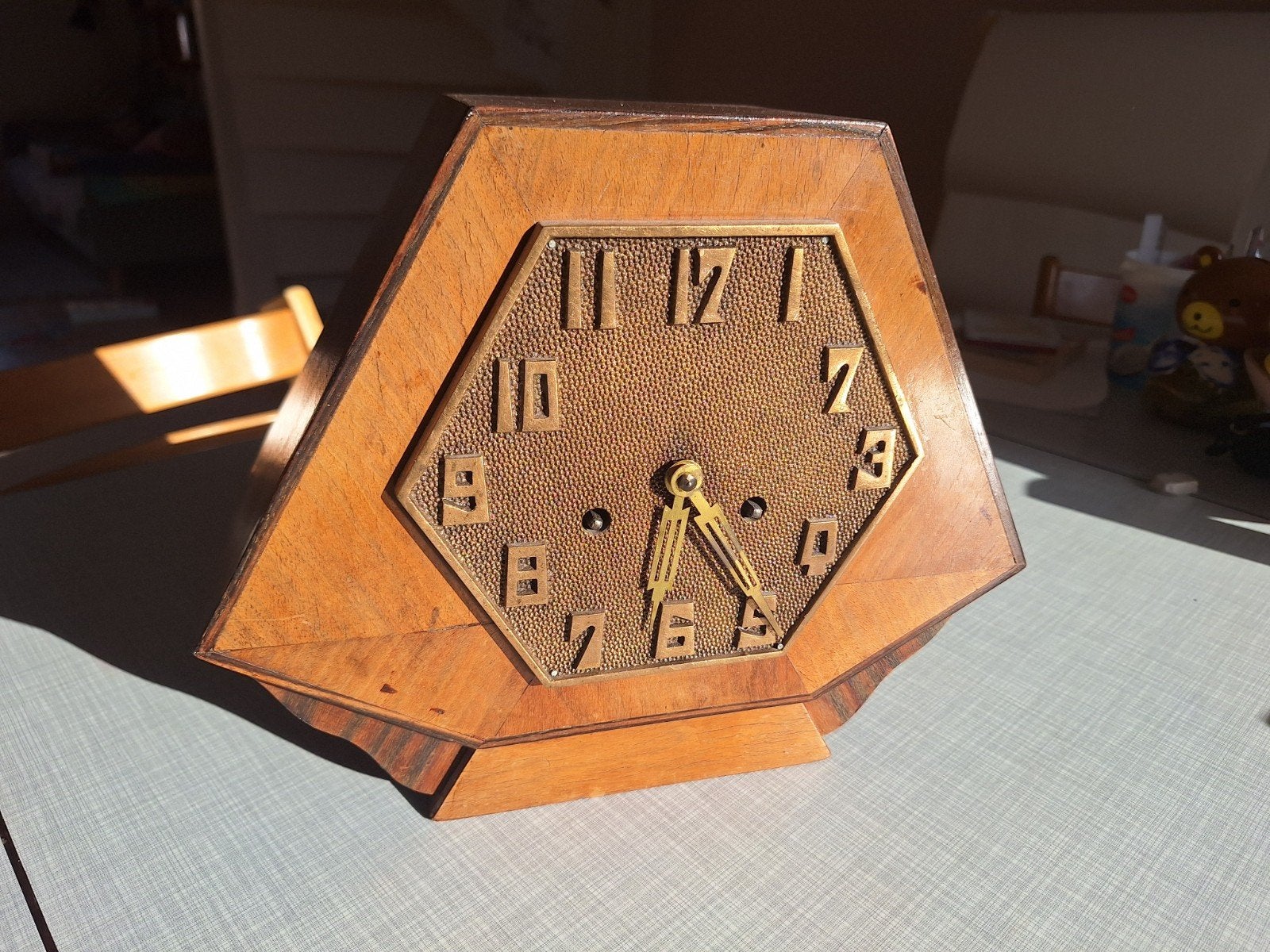 Mooie Duitse Art Deco tafelklok, Junghans jaren '25-'35, Antiek en Kunst, Antiek | Klokken, Ophalen of Verzenden