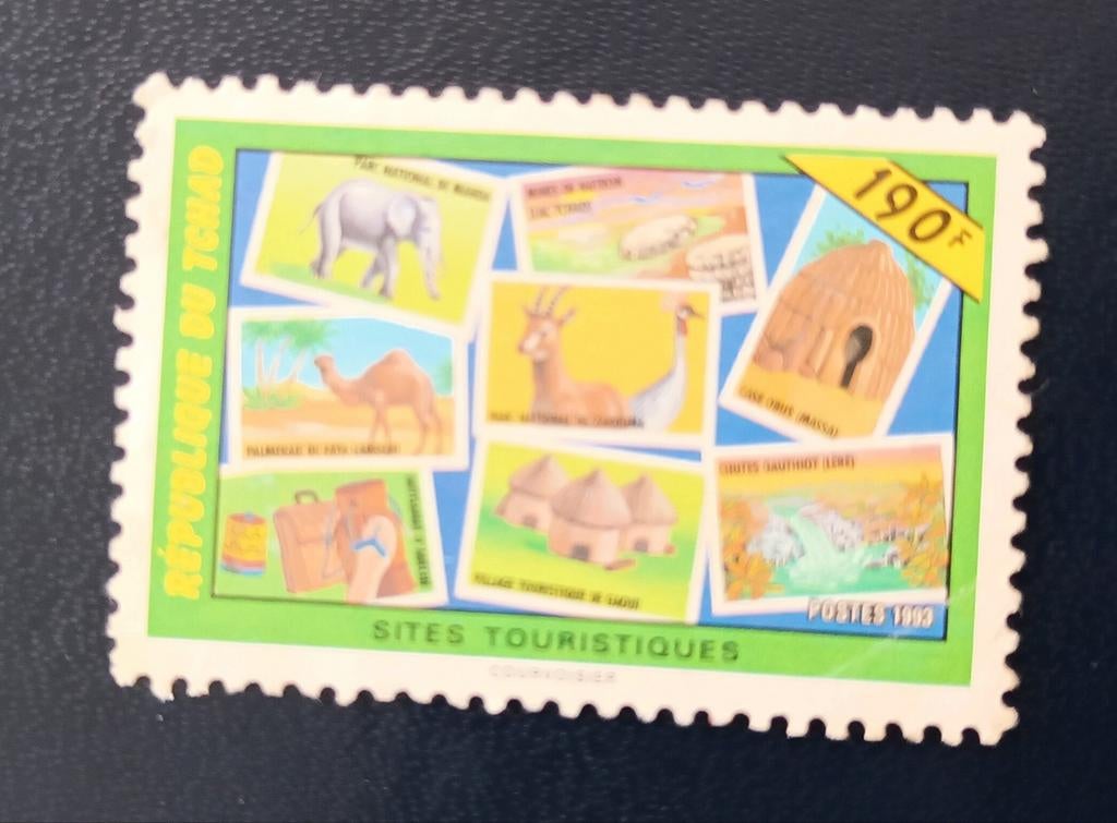 Tchad 1993 pz tourists sites, Postzegels en Munten, Verzenden, Overige landen, Gestempeld