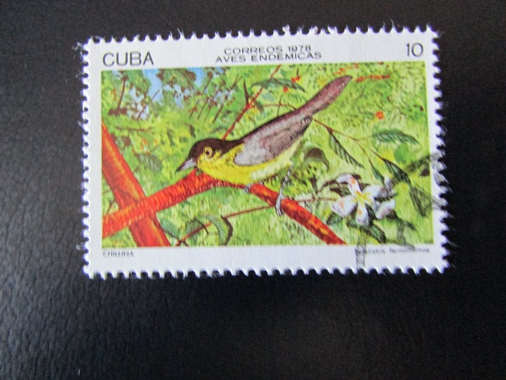 Postzegel Vogel: Geelkop-Zanger uit Cuba, Ophalen of Verzenden, Gestempeld, Dier of Natuur