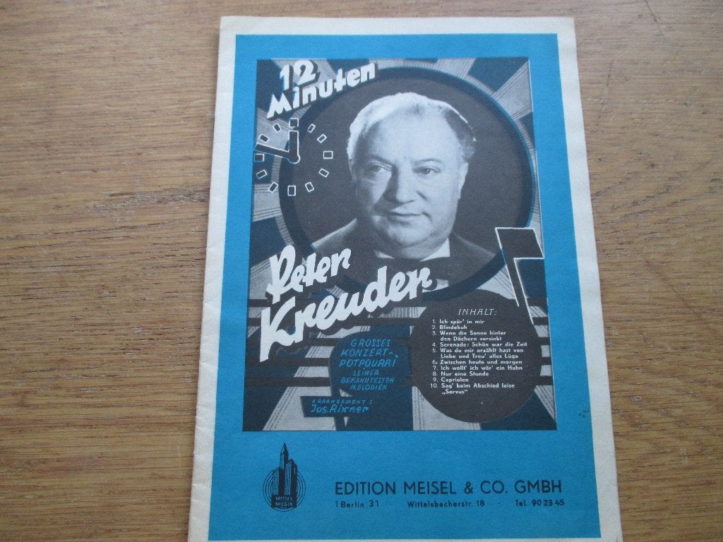Peter Kreuder - Twaalf Minuten - bladmuziek, Gebruikt, Ophalen of Verzenden, Artiest of Componist, Piano