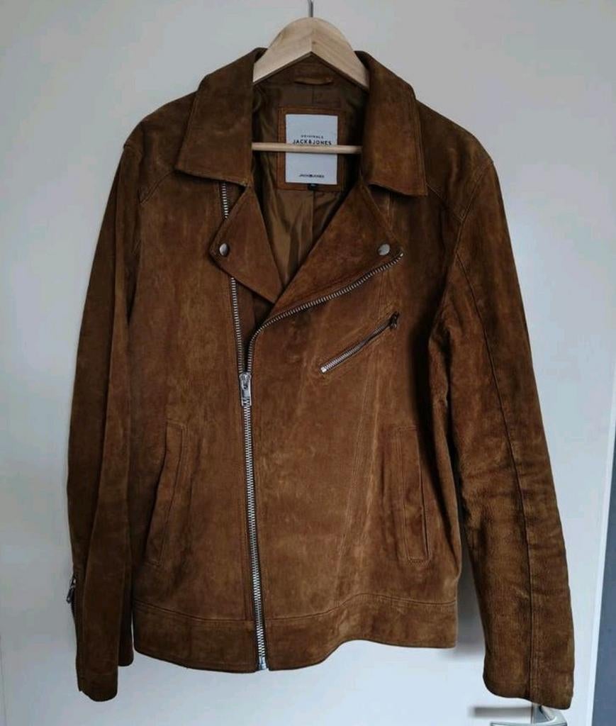 Zgan suède zomerjas van Jack Jones, Bruin, Maat 56/58 (XL), Ophalen of Verzenden, Zo goed als nieuw