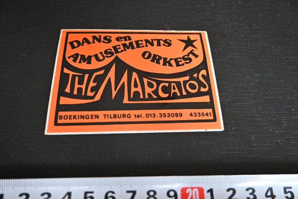 sticker Ti;burg THE MARCATO'S Dans en Amusements Orkest, Ophalen, Zo goed als nieuw