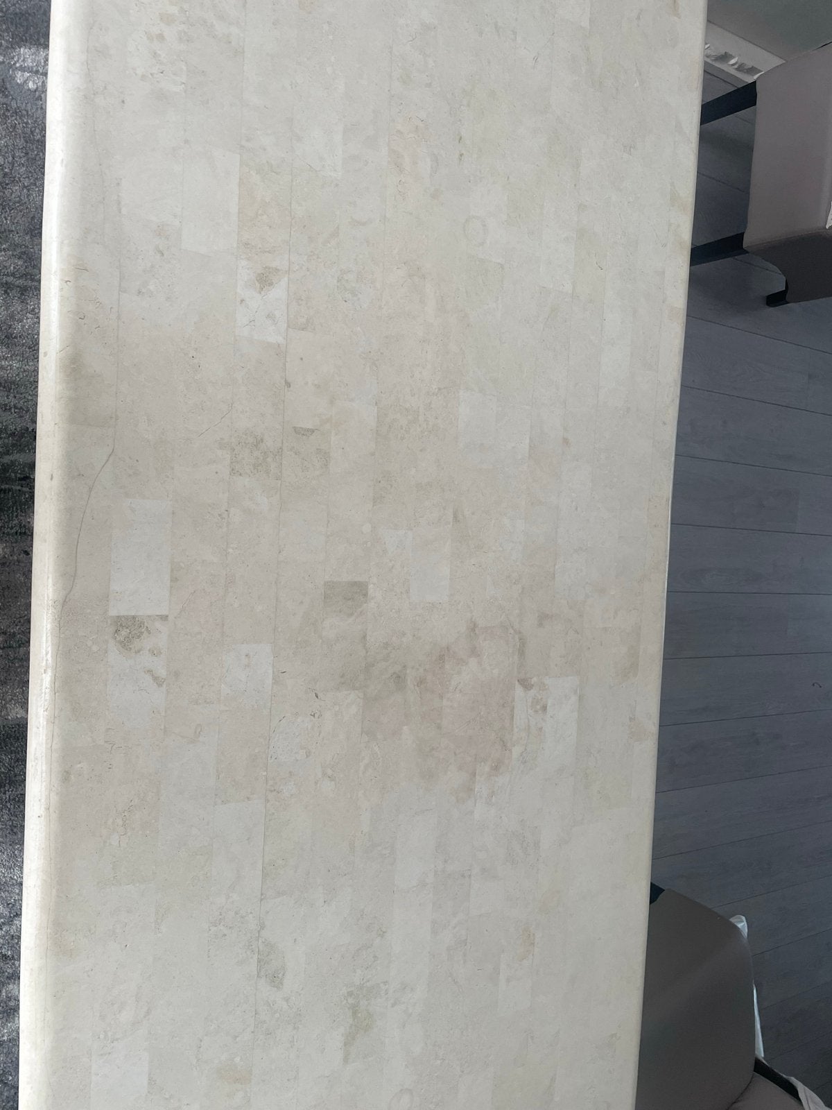 Fossiele stenen eettafel 90x190 met gebruikssporen, Huis en Inrichting, Tafels | Eettafels, Ophalen, Overige materialen, Gebruikt