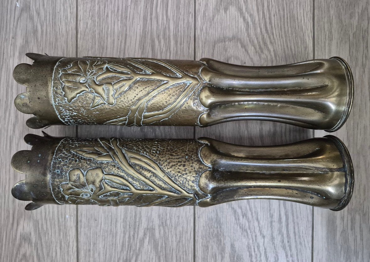 Set bewerkte kanonhulzen, Verzamelen, Militaria | Algemeen, Ophalen of Verzenden, Landmacht, Hulzen of Bodemvondsten