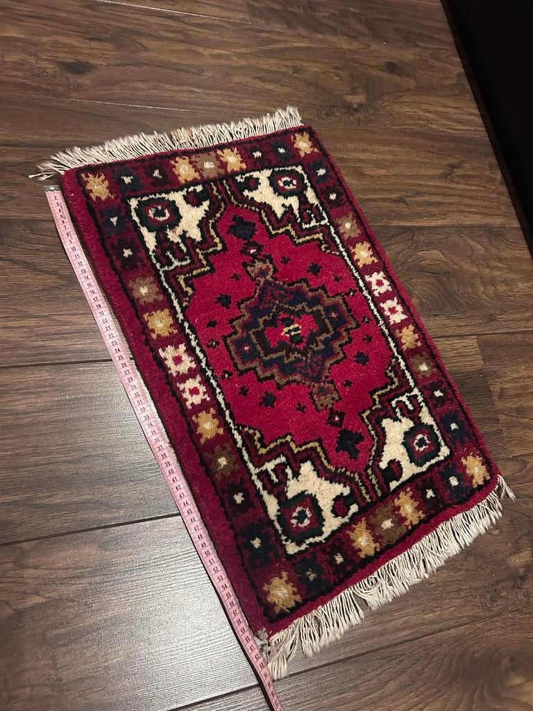 Authentiek Perzisch Tapijt 60x40 cm met Echtheidscertificaat, Minder dan 50 cm, Gebruikt, 50 tot 100 cm, Ophalen of Verzenden