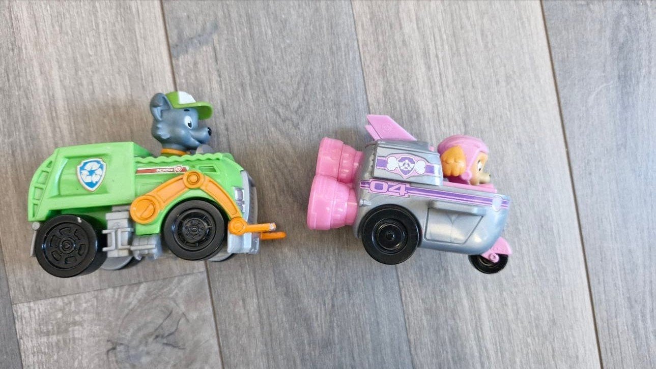 Paw Patrol voertuigen: Rocky en Skye, Ophalen of Verzenden, Zo goed als nieuw