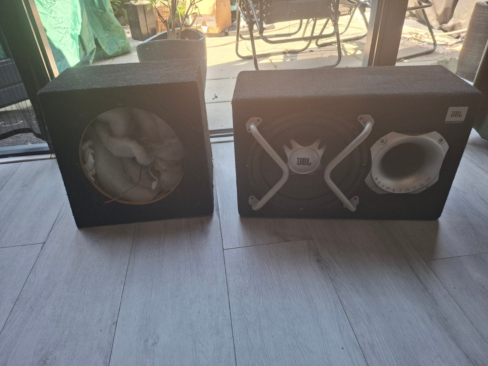 JBL GT5-1204BR 12" subwoofer 275W RMS + gratis extra kist, Ophalen, Gebruikt