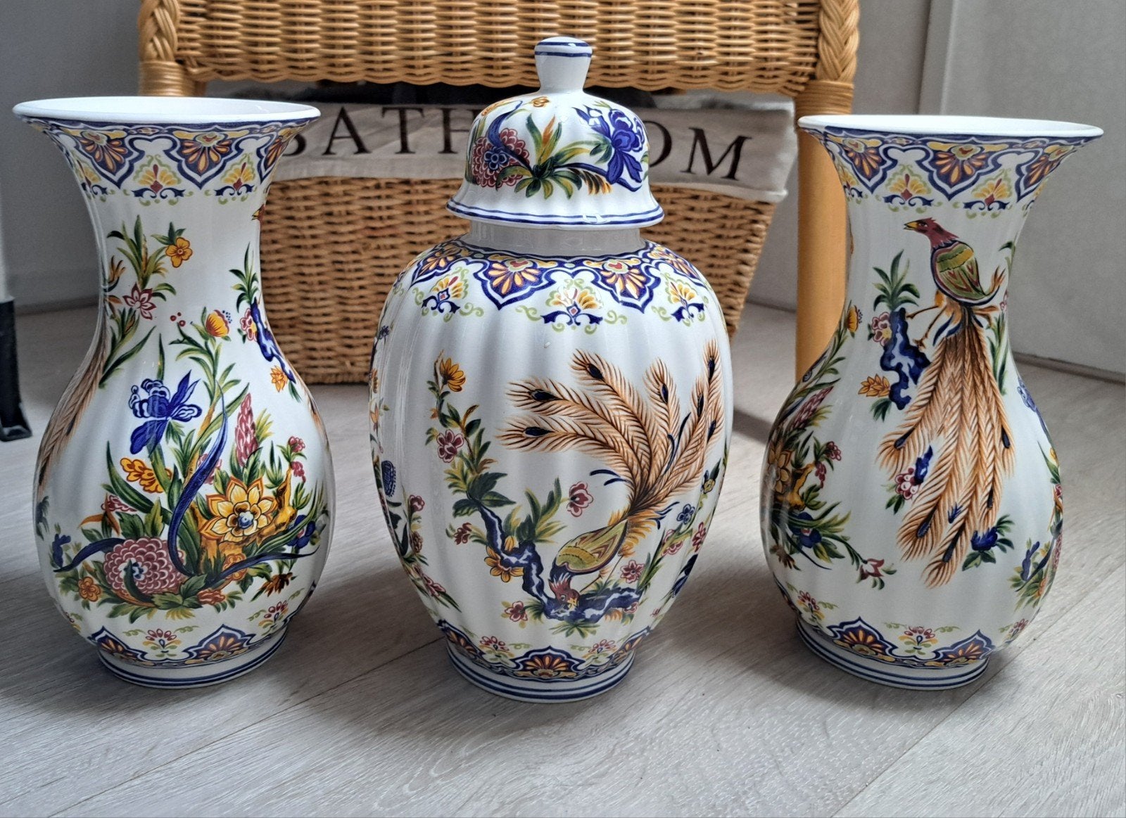 Vintage Italiaans Kaststel 3-delig – Handgeschilderd – Jaren, Antiek en Kunst, Ophalen