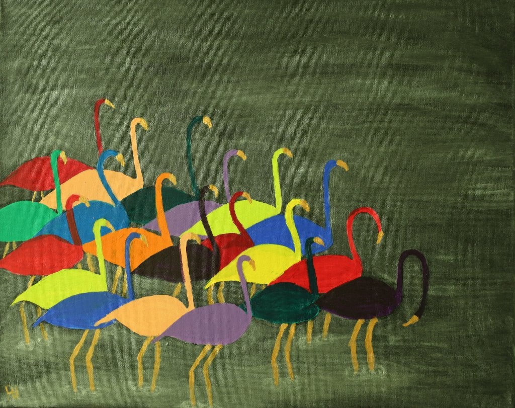 schilderij, Ophalen, Acrylverf, Dieren
