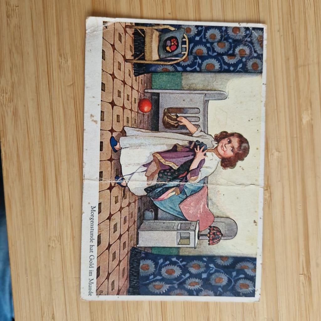 ansichtkaart morgenstunde hat gold im munde, Ophalen of Verzenden, 1960 tot 1980
