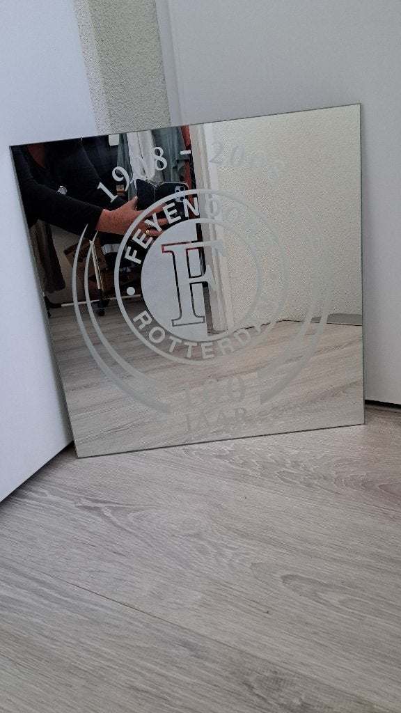 Feyenoord 100 Jaar Jubileum Spiegel - Uniek Fan Item, Ophalen, Minder dan 50 cm, Overige typen, Nieuw