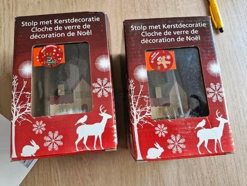 2x stolp met kerstdecoratie h, Onbekend, Nieuw, Ophalen of Verzenden, Onbekend