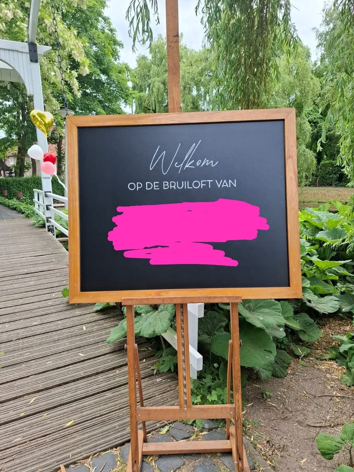 TE HUUR schildersezel + bord, Ophalen, Zo goed als nieuw, Geboorte of Huwelijk