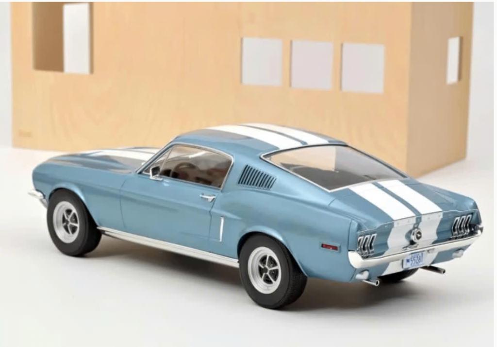 Ford Mustang Fastback 1968 Blauw 1/12 NOREV LIM. Ed. 122705, Verzenden, Nieuw, 1:9 t/m 1:12, Auto