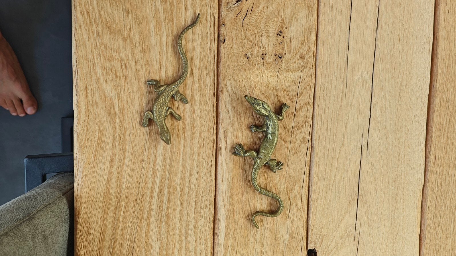 Decoratieve Messing Hagedissen - Set van 2, Ophalen of Verzenden