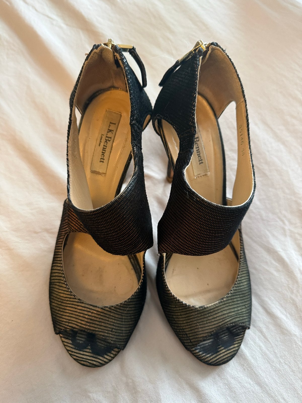 L.K. Bennett Zwarte Pumps met Open Teen en Rits, Ophalen of Verzenden, Gedragen, Zwart, Pumps