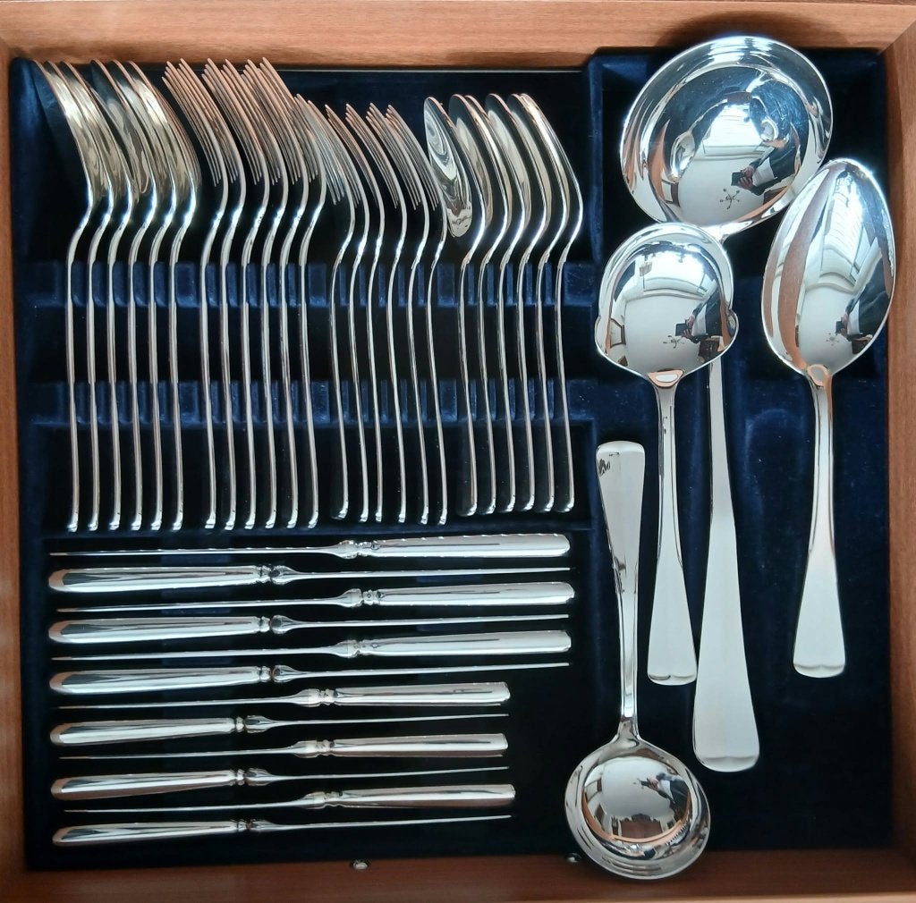 Gerritsen Zilversmeden. Haags Lofje '150' verzilverd. 40 st., Ophalen, Bestekset, Overige typen, Nieuw