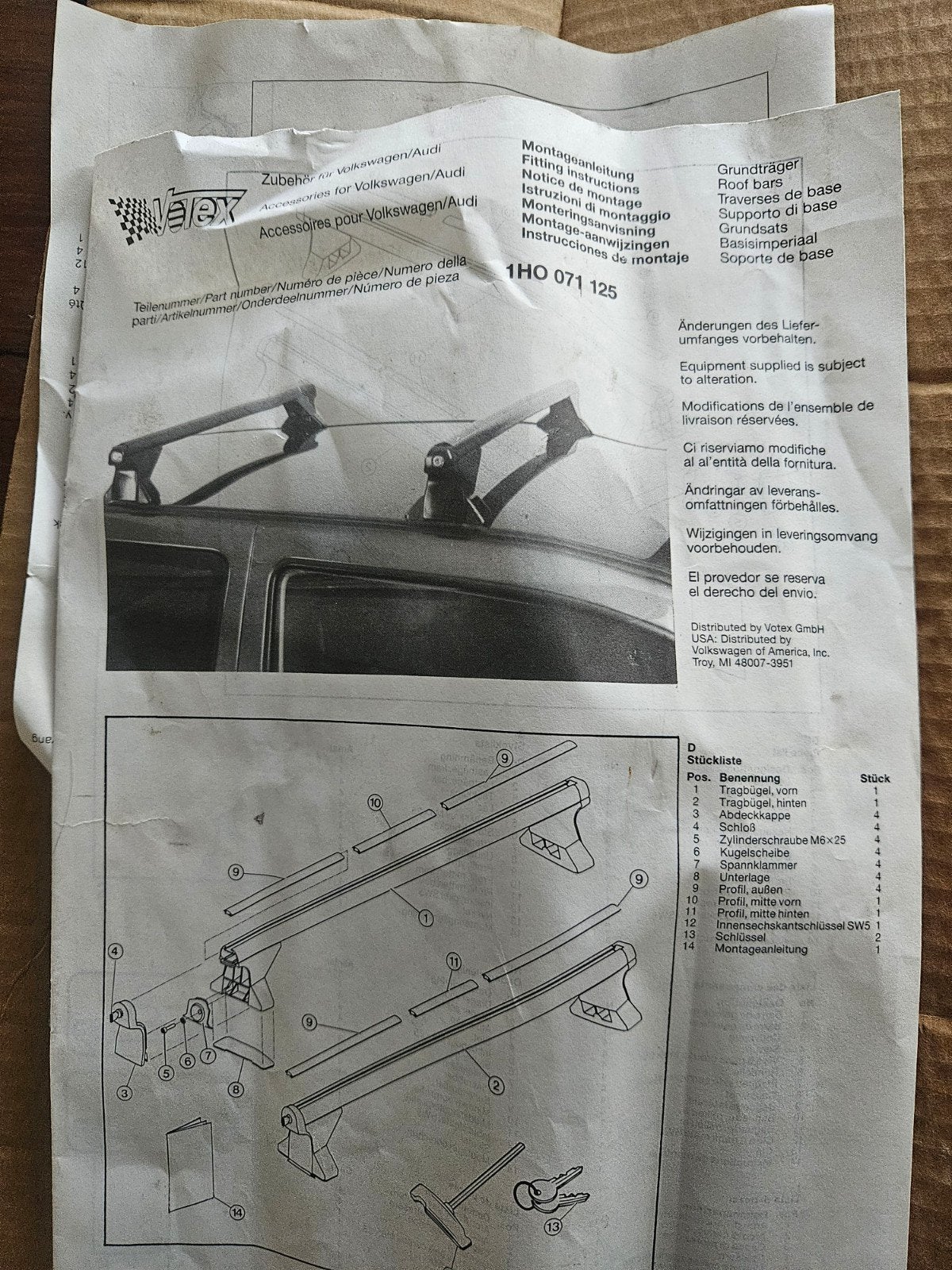 Golf 3/ Jetta 4deurs VOTEX dakdragers,  nieuw, Auto diversen, Ophalen, Nieuw