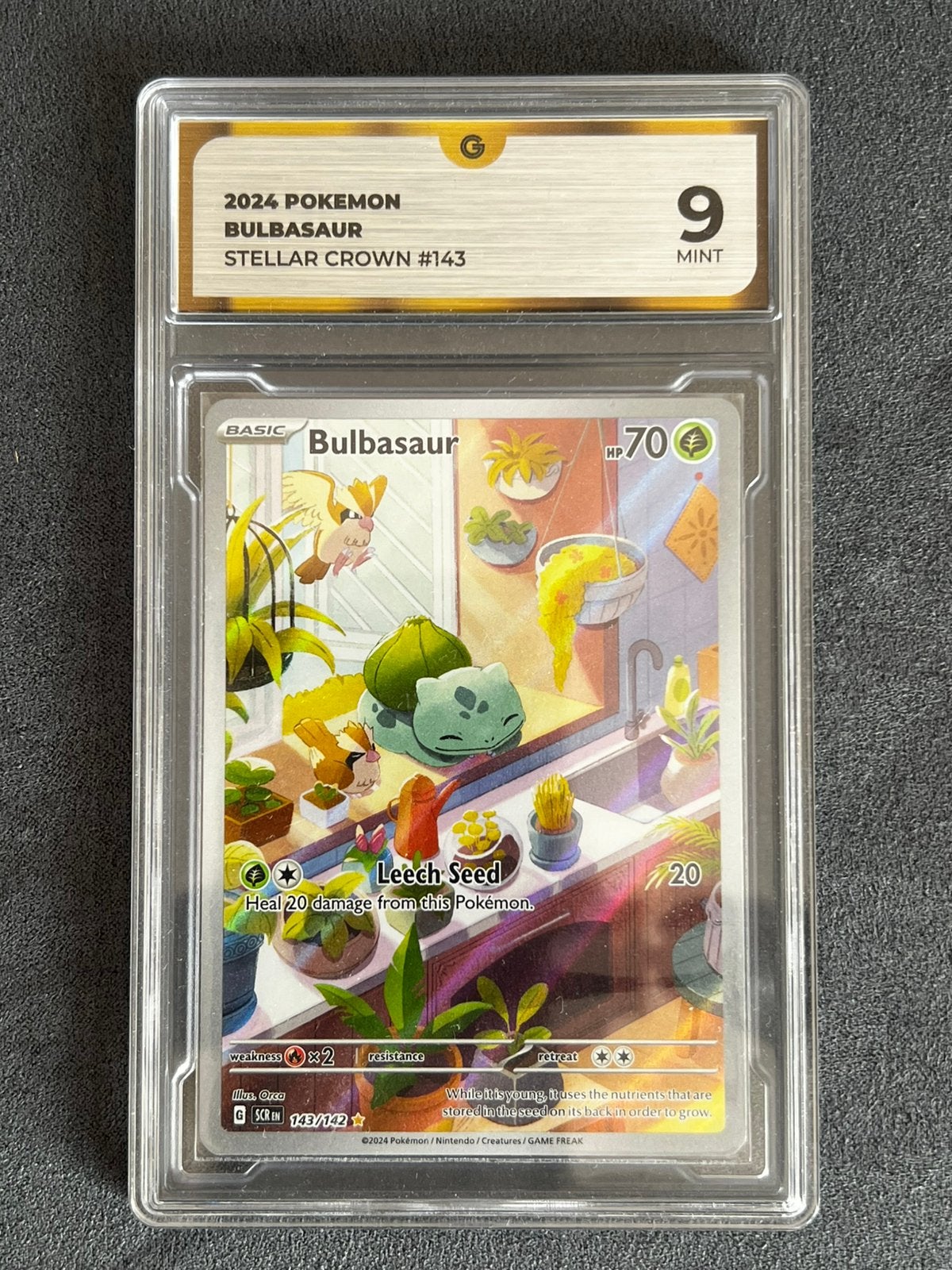 Bulbsaur 143 global grading 9, Ophalen of Verzenden, Zo goed als nieuw