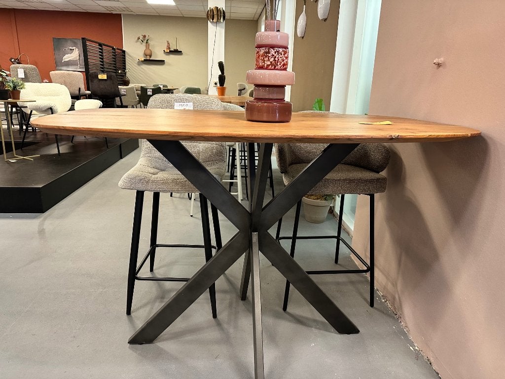 bartafel acasia - houten bartafel 140cm - bartafel hout, Ophalen, Nieuw