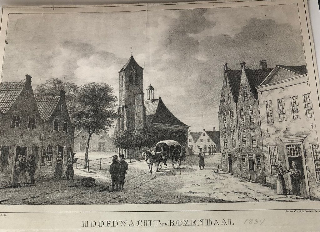 zeldzame litho van Roosendaal, van Straaten, 1834, Ophalen of Verzenden, Landschappen, Lithografie